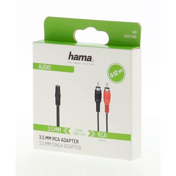 HAMA Adapter Audio 2x RCA to 3.5 Stereo