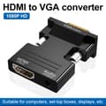 Pikkukuva 2 / 2: HDMI-naaras VGA-uros-sovitin, jossa on AUX-lähtö