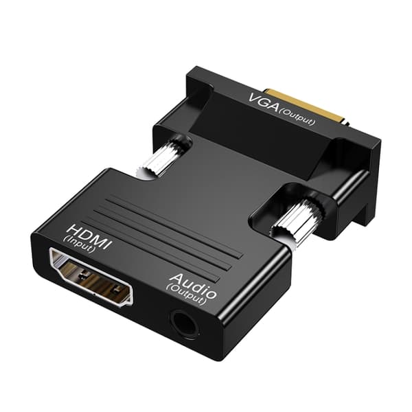 HDMI-hun til VGA-han-adapter med AUX-udgang