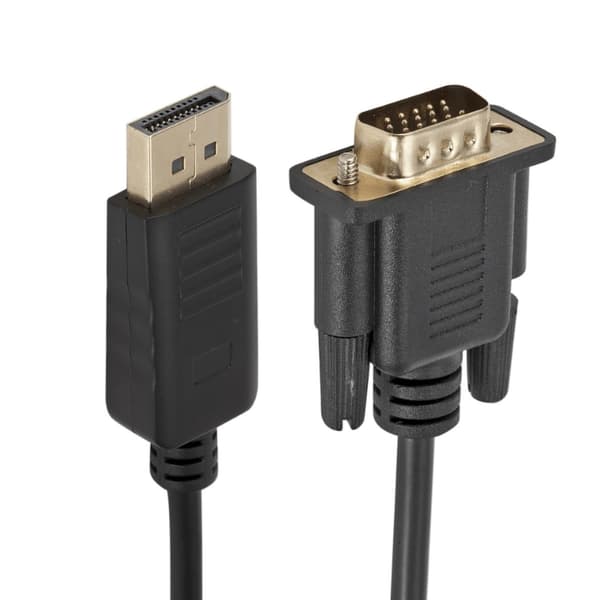 Laadukas DisplayPort-VGA-kaapeli 1,8 metriä musta