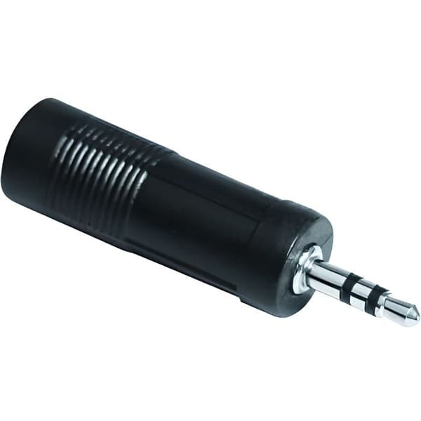Adapter Jack 6,35 F till 3,5 M - Solid - Svart - Längd 3