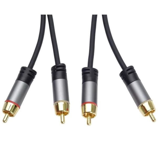 PremiumCord, HQ RCA-kabel, 2 RCA hane till 2 RCA hane - Audio video anslutningskabel, För TV, smartphones, MP3, HiFi, 5 meter