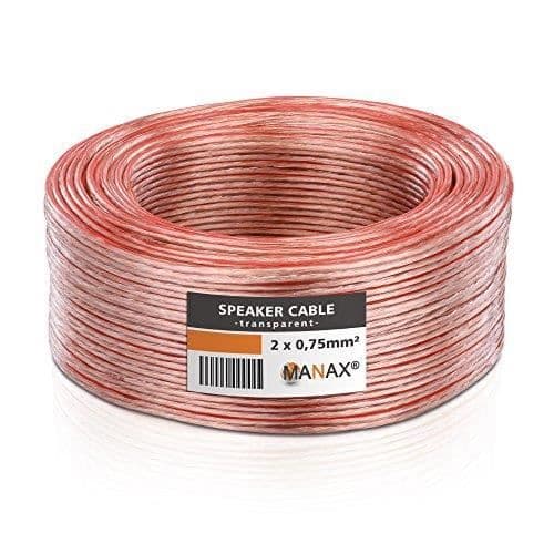 MANAX SC2075 Högtalarkabel 2x0,75 mm² CCA (Högtalarkabel-ljudkabel), 2x0,75 mm², 50,0m, Transparent SC2075T-50