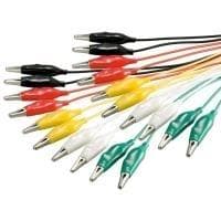 Wentronic goobay - Nuværende testledninger - Alligatorclip til Alligatorclip - 250V - 2,5A - 48cm - Sort, Hvid, Gul, Rød, Grøn (pakke med 10) (11426)