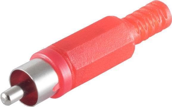 shiverpeaks BASIC-S cinch-stik, plastik, rød til selvlodning, i en polypose med Euro-huller (BS51400-R)