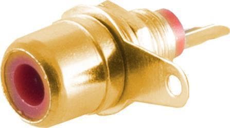 shiverpeaks BASIC-S RCA indbygget fatning, forgyldt, rød i en polypose med Euro-huller (BS52091-R)
