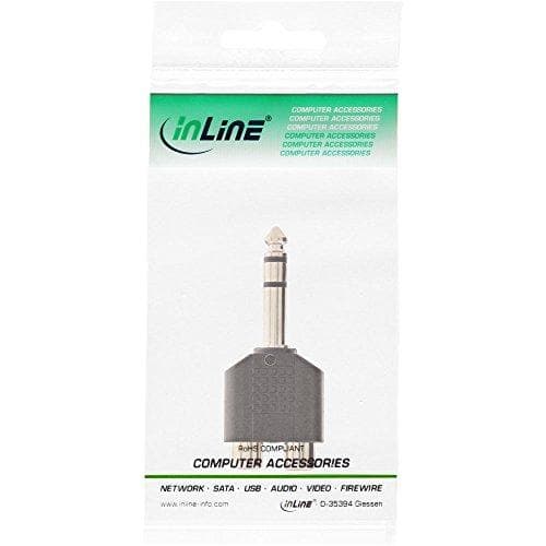 InLine 99323 lydadapter, 6,3 mm jackstik til 2x cinch-stik, stereo