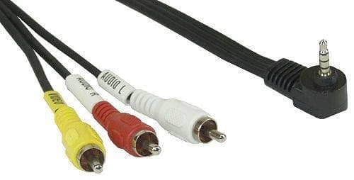 Ljud-/videokabel - 3,5 mm jackplugg (4-stift) till 3x cinch-kontakter för ljud och video - 1,5 m (89600)