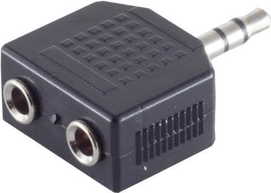 shiverpeaks BASIC-S lydadapter 3,5 mm jack stik - 2 x 3,5 mm jack kobling, stereo, i poly taske med Euro (BS57080)