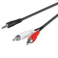 Wentronic goobay - lydkabel - minitelefon stereo 3,5 mm (M) til RCA x 2 (M) - 1,0 m - skærmet - sort (51648)
