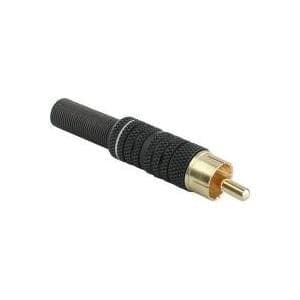 InLine - RCA stikloddeversion - metal sort - ring hvid - til 6 mm kabel - bulk (99110P)
