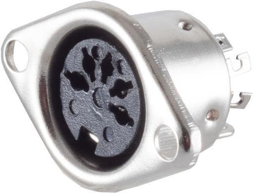 S/CONN maksimal tilslutning indbygget stik, 5-benet. DIN, metal, flangemontering (53110)