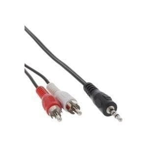 InLine 89930 RCA/jack-kabel, 2x RCA-stik til 3,5 mm jack-stik, 5m