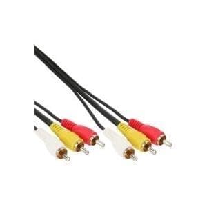 INLINE - audio/videokaapeli - 3 x cinch (M) - 3 x cinch (M) - 1,0 m - musta (89611)