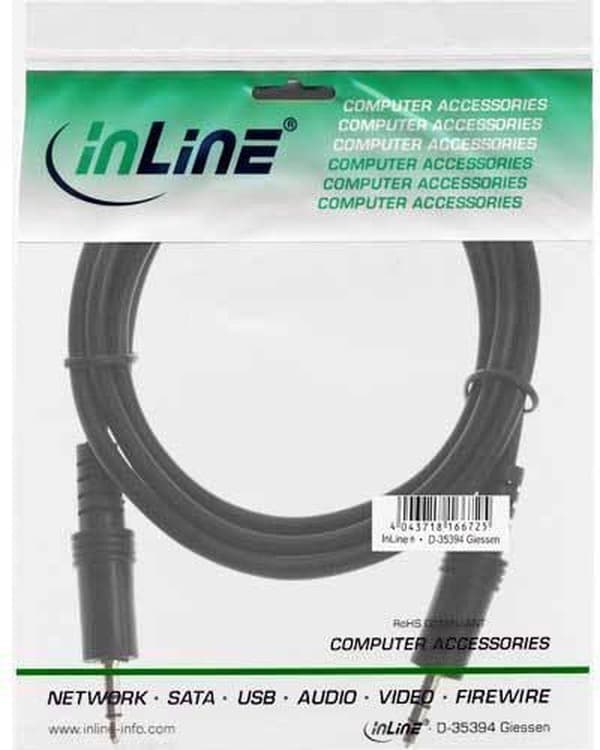 InLine 3,5 mm Jack stereo ljudkabel - svart - 0,30 meter