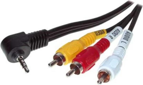 S/CONN maksimal tilslutning lyd video kabel jackstik 3,5 mm 4-benet. til 3 cinch-stik, 1,5 m (98200)