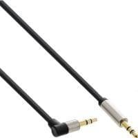 InLine Slim - Lydkabel - Stereo mini jack stik (M) til stereo mini jack stik (M) vinklet - 3,0 m - Sort (99223)