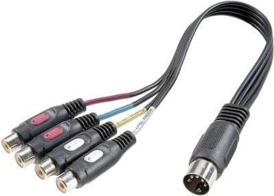 SpeaKa Professional Cinch / DIN-tilslutning audio Y-adapter [1x diodestik 5-benet (DIN) - 4x cinch-stik] sort (SP-7870300)