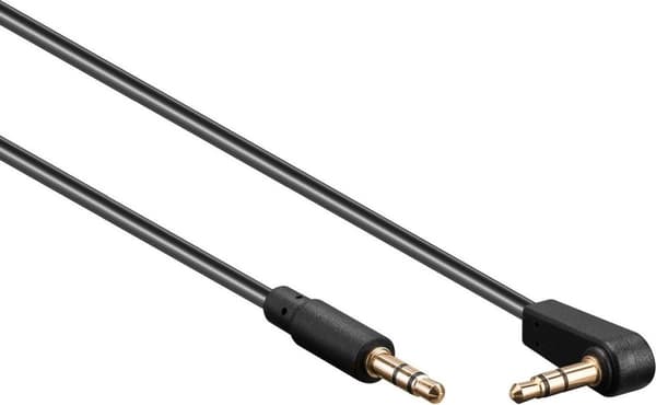 3,5 mm Jack stereoljud slimmad kabel - vinklad / svart - 5 meter