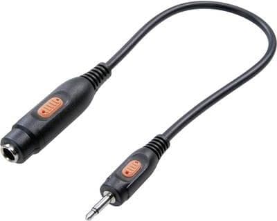 SpeaKa Professional Jack-lydadapter [1x Jack-stik 3,5 mm - 1x Jack-stik 6,35 mm] Sort (SP-7870652)