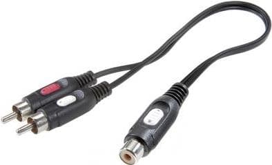Speaka Professional SP-7869924 RCA Audio Y-adapter [2X RCA han - 1x RCA hun] Sort