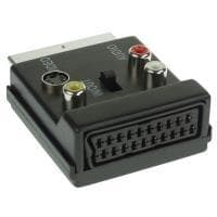 InLine 89959C - Kabelinterface/adapter (20-pin Scart-stik, 2X Scart bøg, 3X RCA-stik, 1x S-VHS-stik, han/hun, 0,2 m, sort)