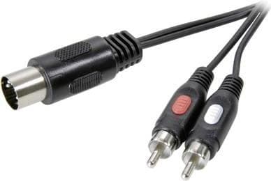 SpeaKa Professional DIN-forbindelse / cinch-lydforbindelseskabel [1x diodestik 5-benet (DIN) - 2x cinchstik] 1,50 m sort (SP-7870640)