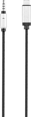 Renkforce USB / jack-lydforbindelseskabel [1x USB-C™-stik - 1x jackstik 3,5 mm] 1,2 m sort aluminiumsstik (RF-3432030)