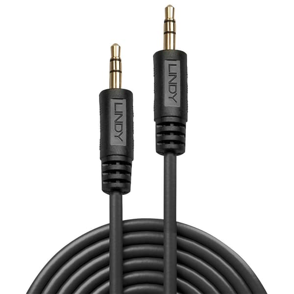 Lindy Premium - Lydkabel - stereo ministik (M) til stereo ministik (M) - 3 m - skærmet - sort - støbt