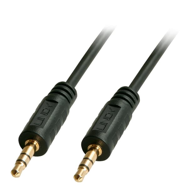Lindy Premium - Lydkabel - stereo ministik (M) til stereo ministik (M) - 3 m - skærmet - sort - støbt
