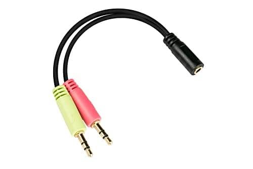 Good Connections headset-adapter - 2X 3-benet 3,5 mm jackstik til 4-benet 3,5 mm jackstik - Y-Audio kabel til lyd og mikrofon - OMTP pin tildeling - s