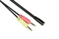 Miniatyrbillede 1 af 3: Good Connections headset-adapter - 2X 3-benet 3,5 mm jackstik til 4-benet 3,5 mm jackstik - Y-Audio kabel til lyd og mikrofon - OMTP pin tildeling - s