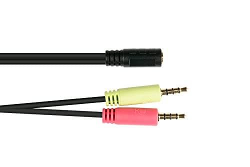 Good Connections kuulokeadapteri - 2X 3-nastainen 3,5 mm jakkipistoke 4-nastaiseen 3,5 mm jakkiliitäntään - Y-audiokaapeli äänelle ja mikrofonille - C