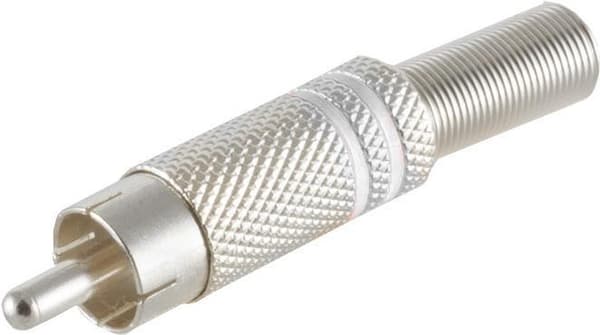 S/CONN maksimale tilslutningsmuligheder RCA-stik metal 6 mm, hvid (52000-W)