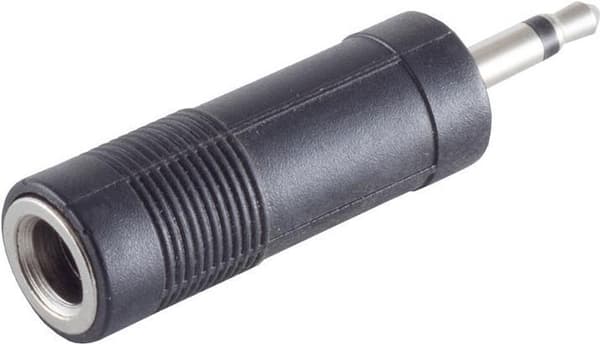 ShiverPeaks S/CONN adapter för maximal anslutning, jackplugg mono 3,5 mm till jack socket stereo 6,3 mm (57010)