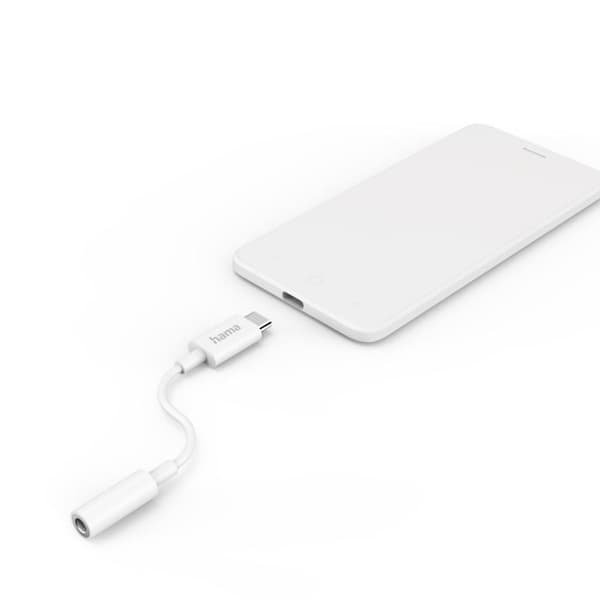 Hama Aux Adapter USB-C - 3,5 mm uttag, vit (00201524)