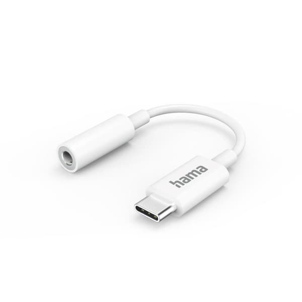Hama Aux Adapter USB-C - 3,5 mm uttag, vit (00201524)