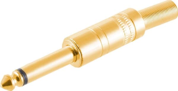 S/CONN maksimal tilslutning jackstik mono 6,3 mm metal, forgyldt (50600-G)