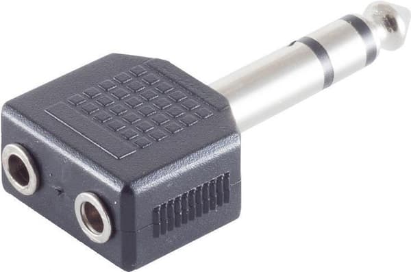 ShiverPeaks S/CONN adapter för maximal anslutning, stereojack 6,3 mm till 2 jack stereo 3,5 mm (57071)