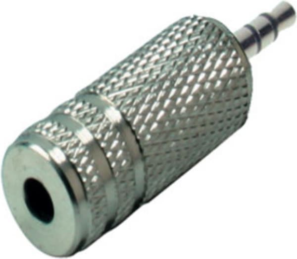 S/CONN maksimal tilslutningsadapter, stereostik 2,5 mm til jack stereo 3,5 mm, metal (57020-M)