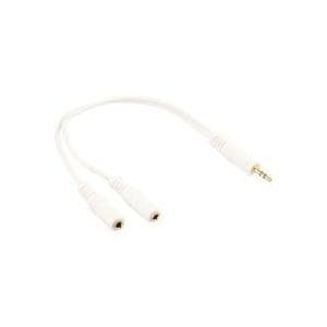 InLine - ljudkabel - jack Y-kabel - 1 x jack 3,5 mm (M) - 2 x jack 3,5 mm (W) - vit (99300G)