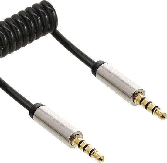 InLine Slim - Audiokaapeli - 4-napainen miniliitin (S) 4-napaiseen miniliittimeen (S) - 2,0 m - musta - kierretty (99272)