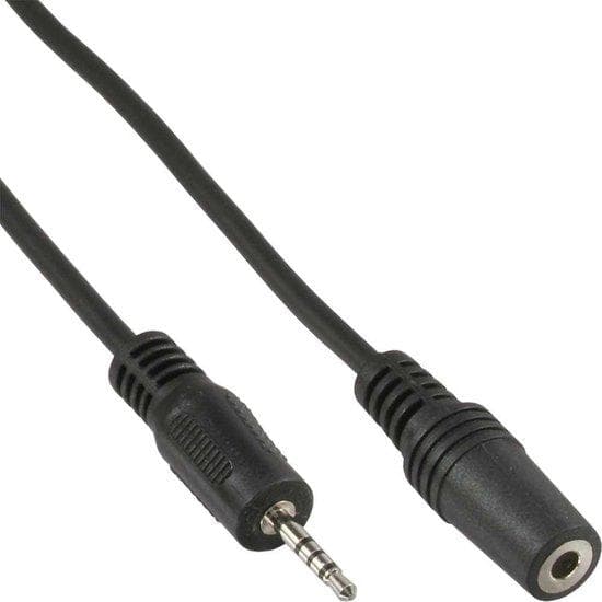 InLine - Lydkabel - 4-polet mikrostik (M) til 4-polet ministik (F) - 5,0 m - Sort (99308G)