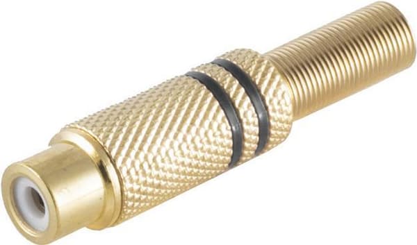 shiverpeaks BASIC-S cinch-kobling, metal, guldbelagt sort til kabler op til 6 mm i diameter, til selvlodning, i poly (BS52021-S)