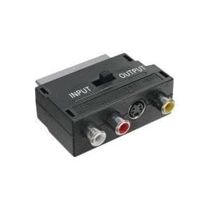 InLine Adapter - 1 x Scart-stik (20-benet) - 4-benet mini DIN-stik S-VHS og 3 x cinch-stik (Audio R, Audio L og Video) (89953)