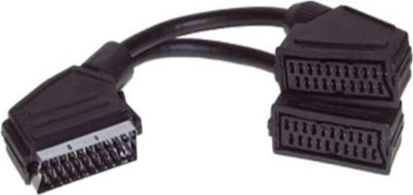 ShiverPeaks S/CONN adapter för maximal anslutning video/ljud scart-delare, scart-kontakt till 2 scart-uttag fullt anslutna, 0,2 m (94050-K)