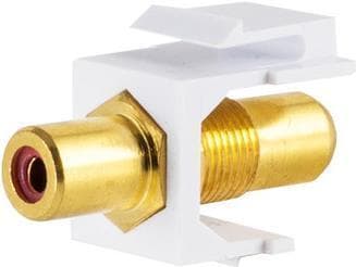 S/CONN maksimiliitettävyys verkkosovitin Keystone-liitin RCA-liitin kullattu, punainen (08-10061)