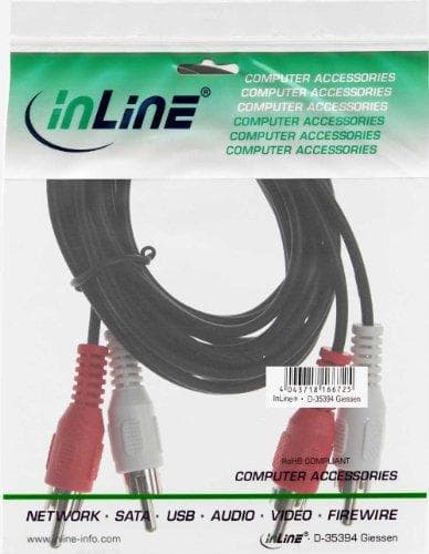 InLine 89931L RCA kabel, 2x RCA, han/han, 20m