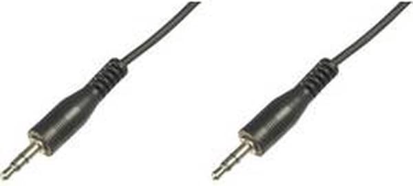 Digitus AK-50100-025-S Jackplugg Audio Anslutningskabel [1x Jack plug hane 3,5 mm - 1x Jack plug hane 3,5 mm] 2,50 m Svart