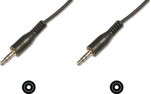 Digitus AK-50100-025-S Jackplugg Audio Anslutningskabel [1x Jack plug hane 3,5 mm - 1x Jack plug hane 3,5 mm] 2,50 m Svart